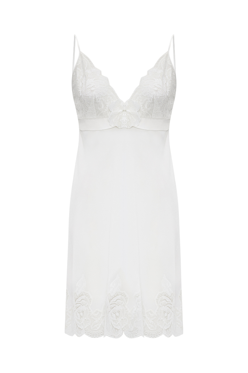 MISS ALBA SHORT NIGHTGOWN WITH OFF WHITE LACE - CULT MIA