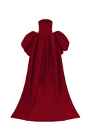Red taffeta mikado mini dress with long sleeves by Tracy Studio, featuring a stylish and elegant design.