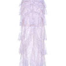 Violet floral high-low maxi skirt by Montsand featuring a flowing design and vibrant floral pattern.
