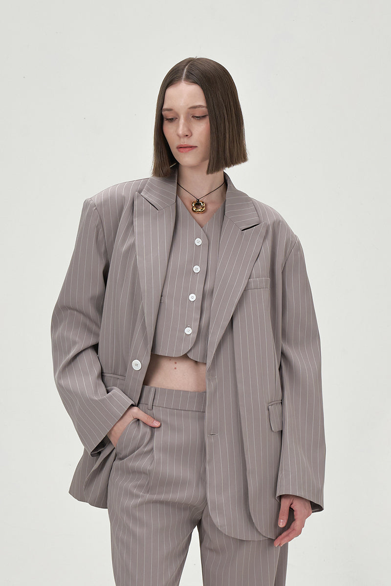 DAWN GRAY OVERSIZED BLAZER - CULT MIA