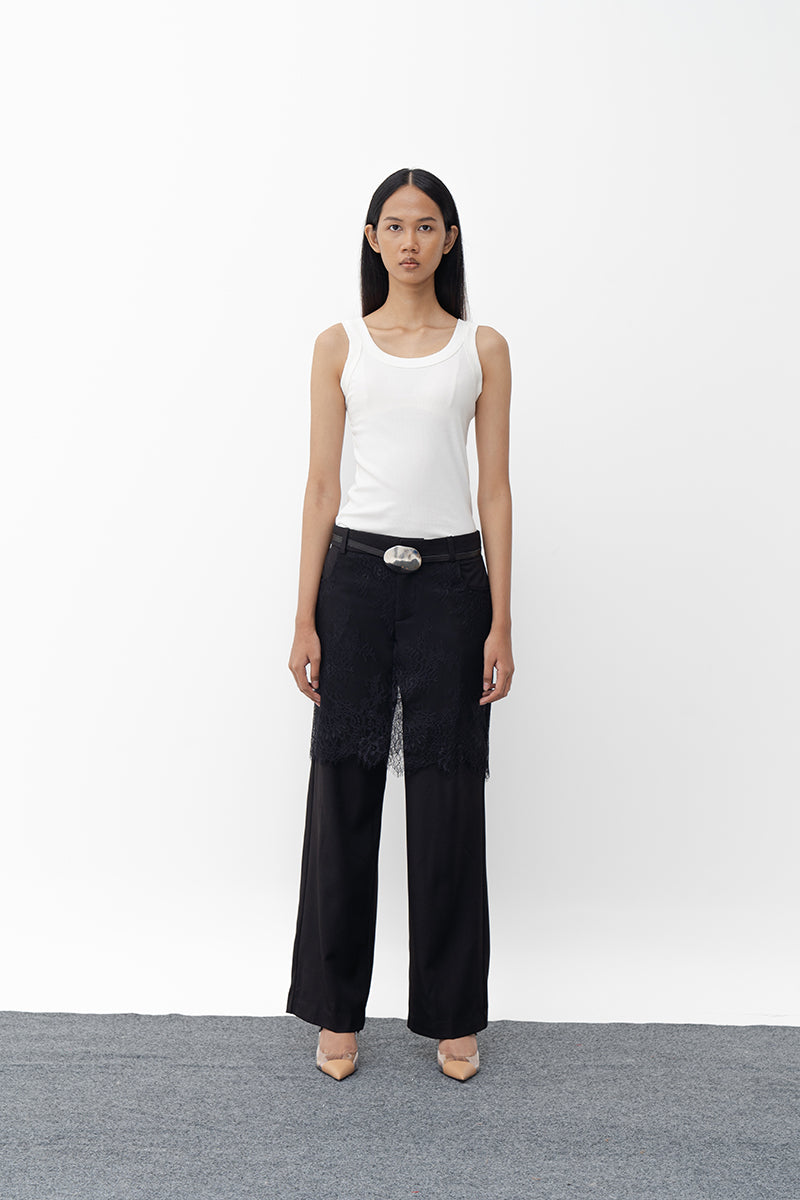 NONA BLACK STRAIGHT LEG PANTS - CULT MIA