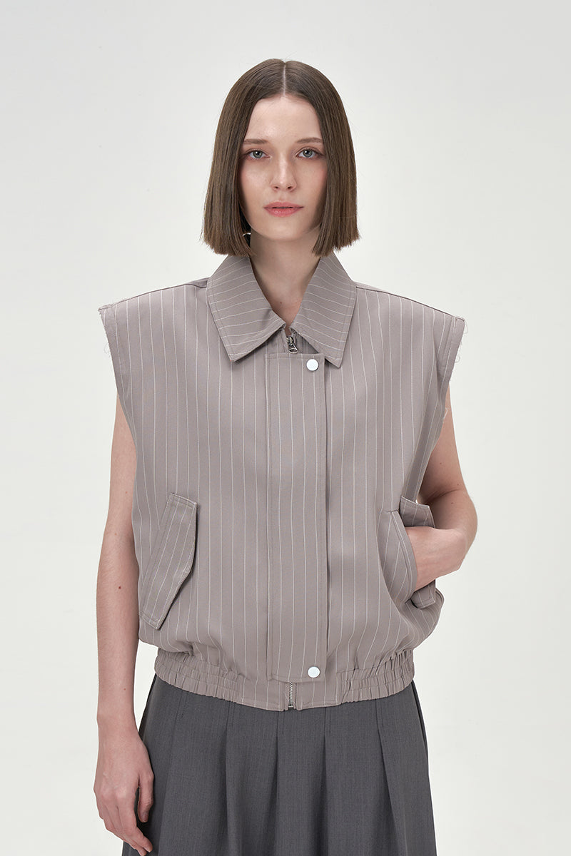 SLOANE STRUCTURED GRAY VEST - CULT MIA