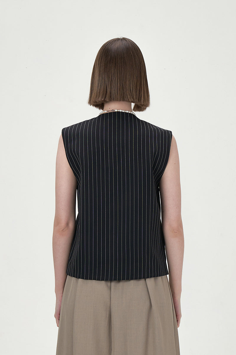 VIVIEN TAILORED BLACK WAISTCOAT - CULT MIA