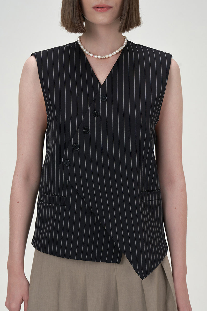 VIVIEN TAILORED BLACK WAISTCOAT - CULT MIA