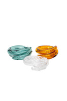 Set of three SALVÁREA rings featuring turquoise, amber, and white designs, showcasing intricate, colorful jewelry craftsmanship.
