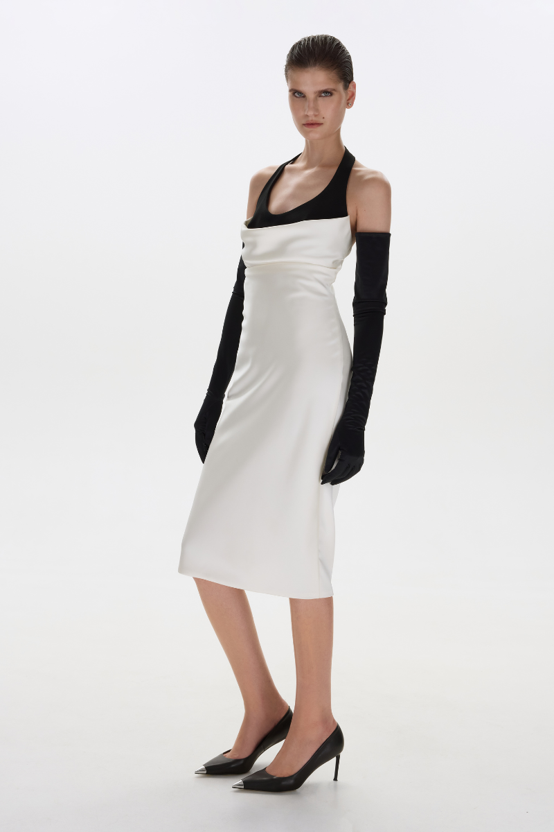 White June midi dress by Balykina, featuring a flowy design and midi length, perfect for casual or semi-formal occasions.