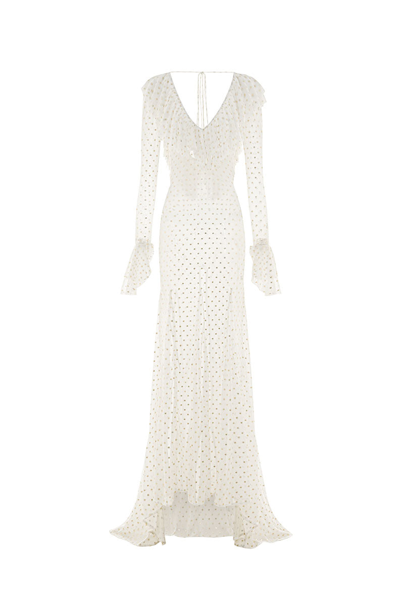 designer mesh dress Botanical Symphony Printed Mesh Dress 1X