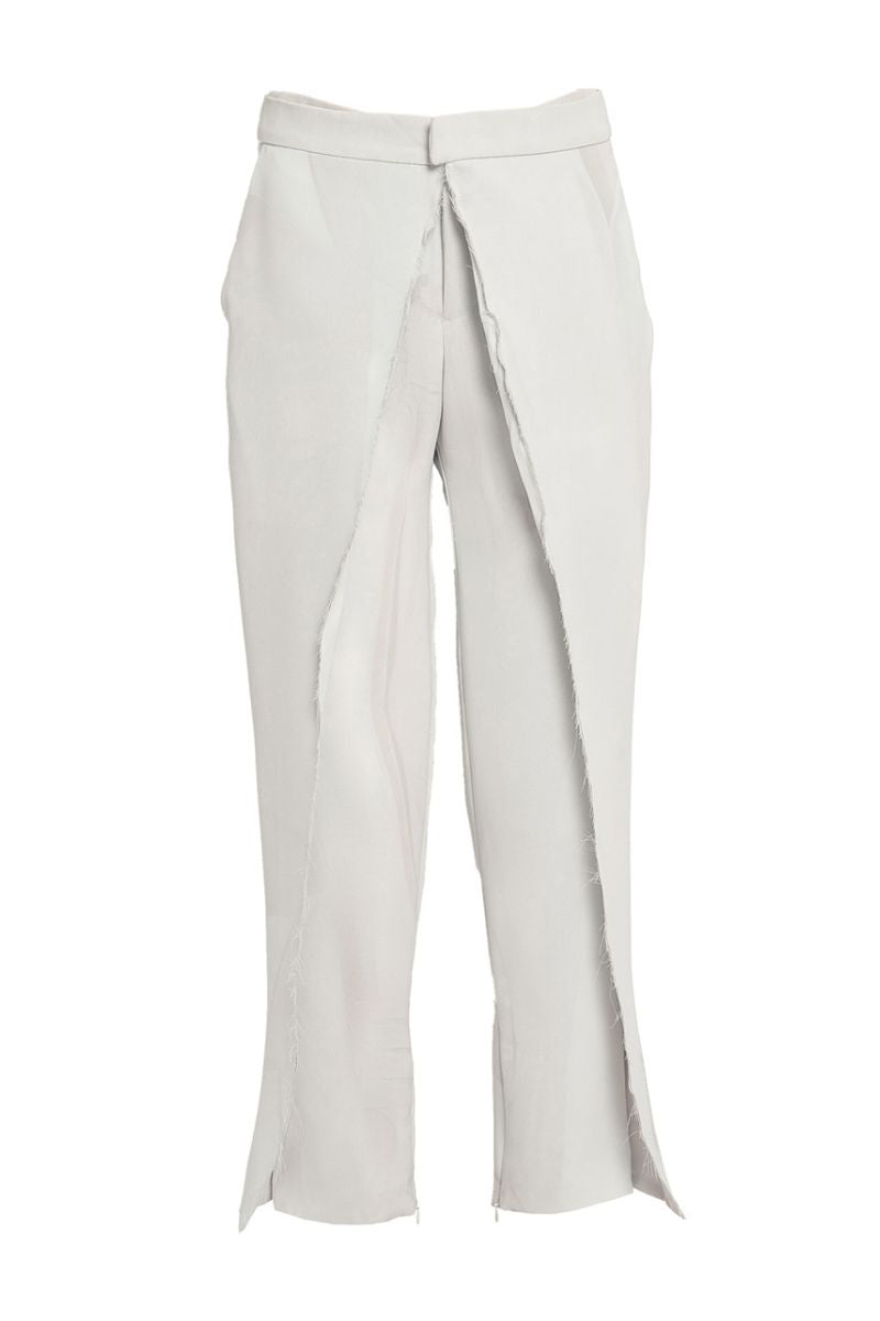 DECONSTRUCTED BLUSH PANTS WITH UNFINISHED HEM - CULT MIA