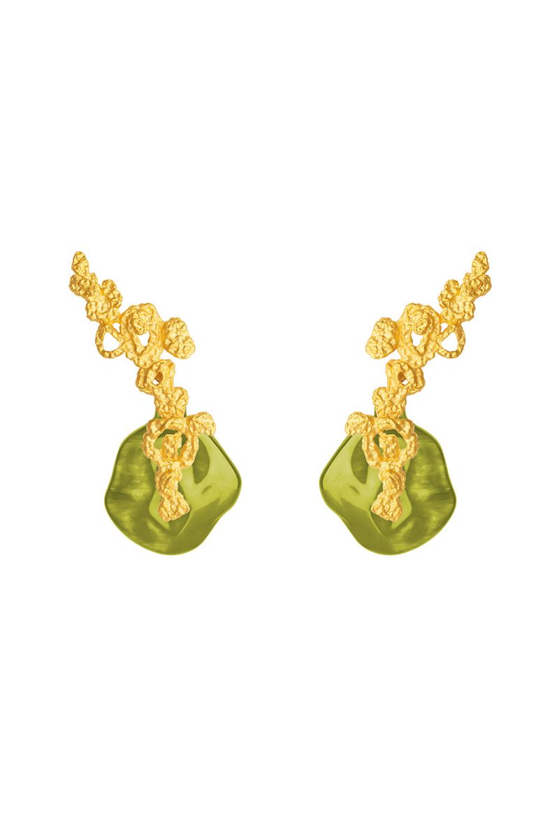 LIME GREEN INTERCHANGEABLE EROSION EARRINGS - CULT MIA
