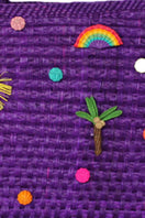 Purple Pajarita Pinta tote bag, shoulder bag style with woven texture and sturdy handles, stylish and spacious for everyday use.