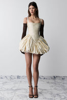 Beige VIKI mini dress by BALYKINA, featuring a stylish, fitted silhouette perfect for casual or dressy occasions.