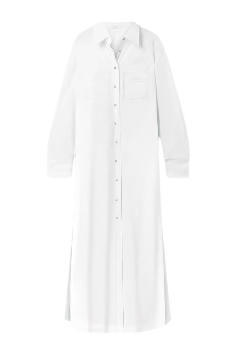 EGYPTIAN COTTON SHIRT DRESS IN WHITE - CULT MIA