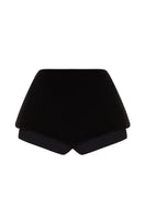 Black Balykina double shorts, stylish and comfortable pants designed for everyday wear, shown in a front view.