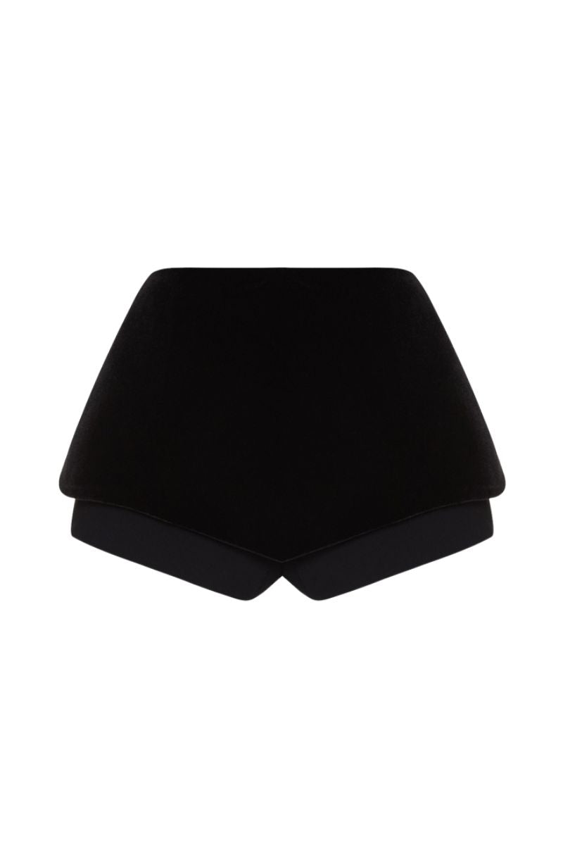 Black Balykina double shorts, stylish and comfortable pants designed for everyday wear, shown in a front view.