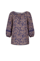 Rebecca Taylor Reese Paisley Blouse featuring a stylish paisley print and long sleeves, perfect for casual or dressy occasions.