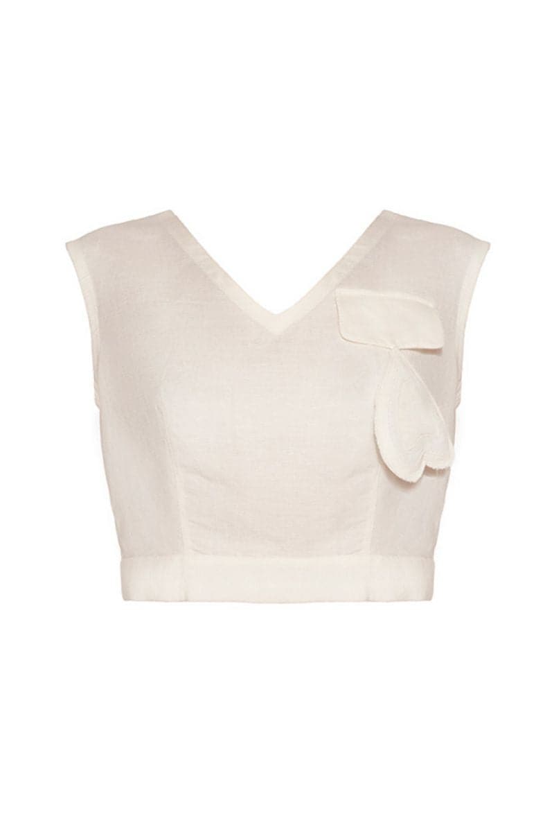 WHITE SWEETHEART CROP TOP - CULT MIA