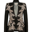 Nadya Shah Agnes black beaded blazer with intricate beadwork and tailored fit, stylish for formal and evening wear.