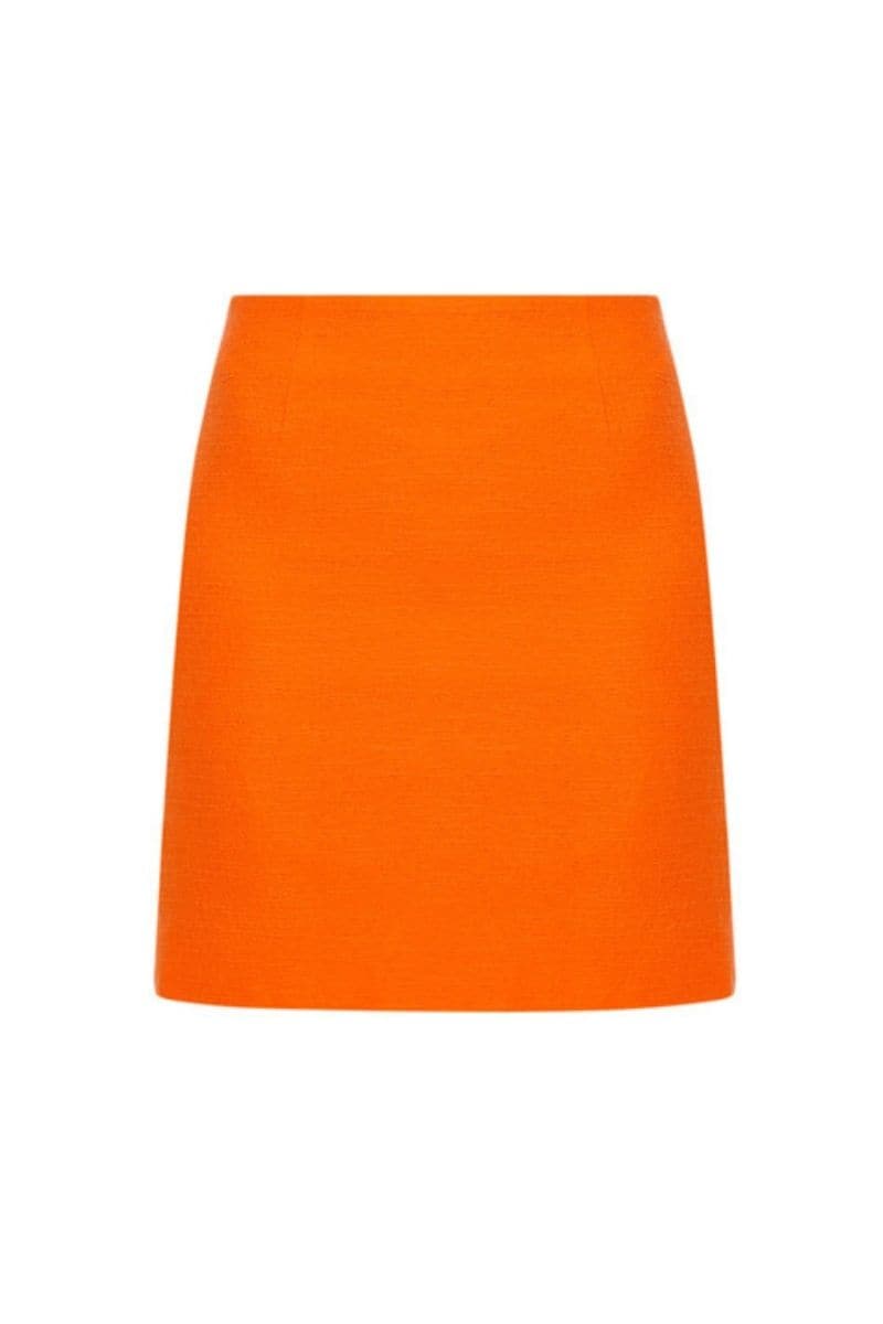 ORANGE STRAIGHT CUT MINI SKIRT - CULT MIA