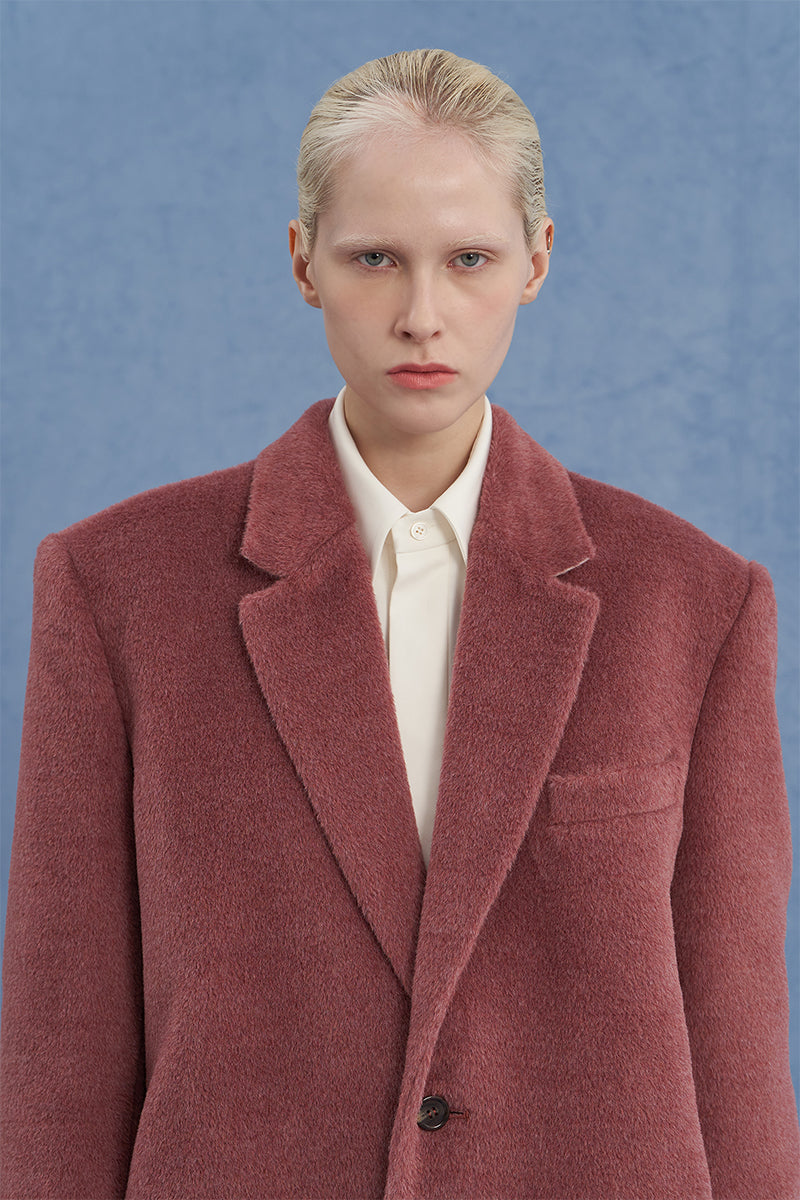 OVERSIZED SURI ALPACA COAT IN PINK - CULT MIA