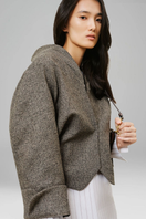 Lecia shawl collar volume jacket in a stylish, textured design with long sleeves and a relaxed fit.