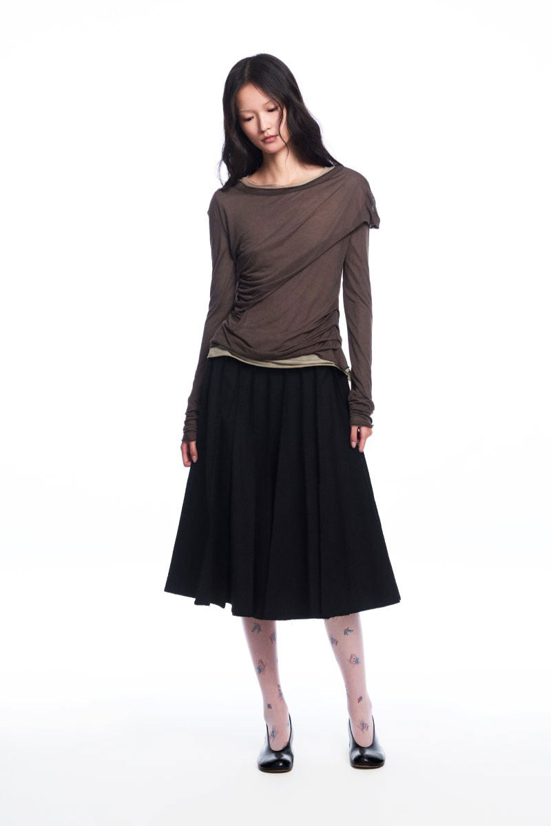 Chictopia layered jersey top featuring a stylish, multi-layered design in soft, comfortable fabric with long sleeves.