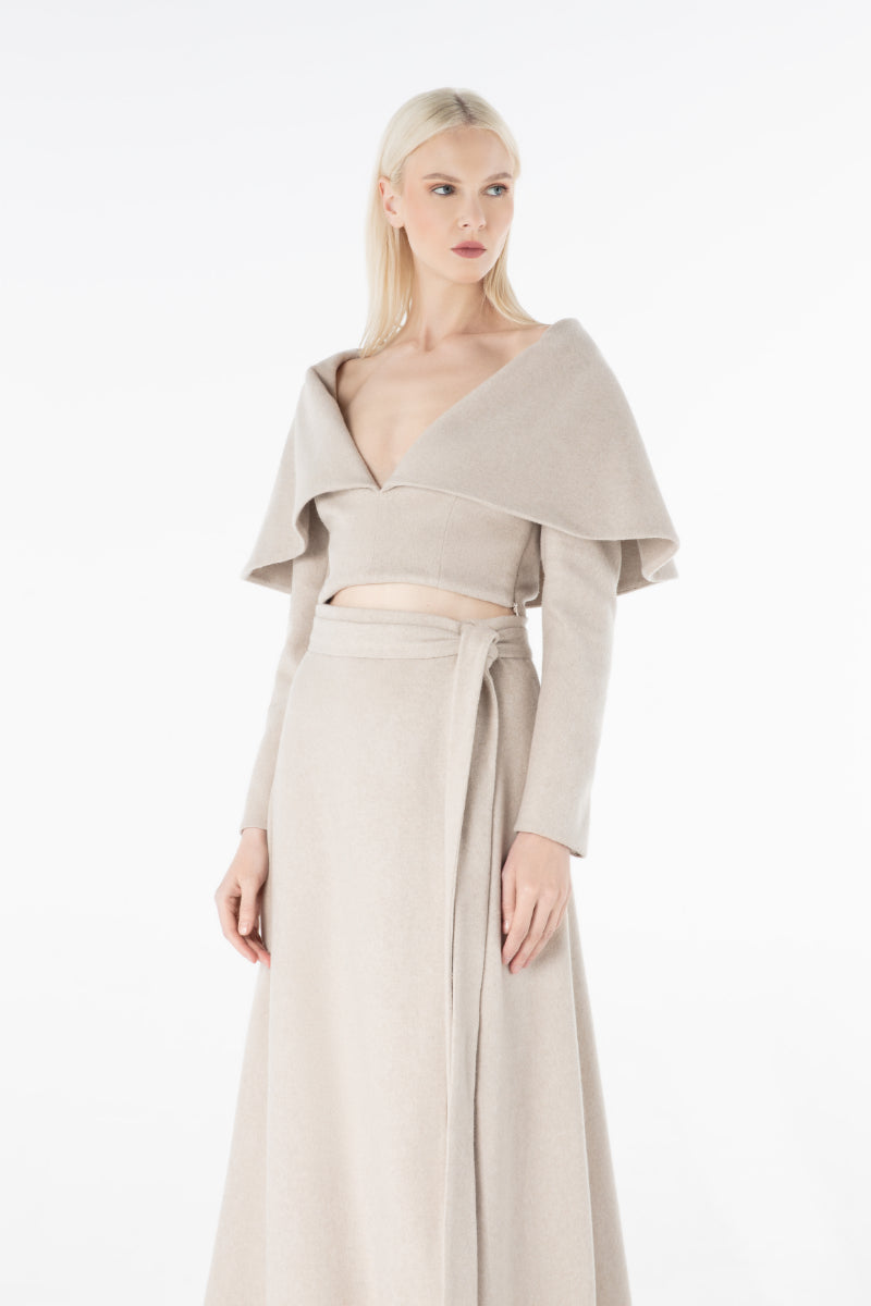 Lili Blanc cashmere collar top featuring a soft, cozy fabric with a stylish collar design, perfect for a chic layered look.