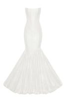Elegant scarlet gown by Balykina featuring flowing fabric and a fitted silhouette, perfect for formal occasions