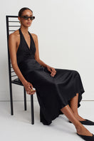 JILL SATIN SKIRT IN BLACK