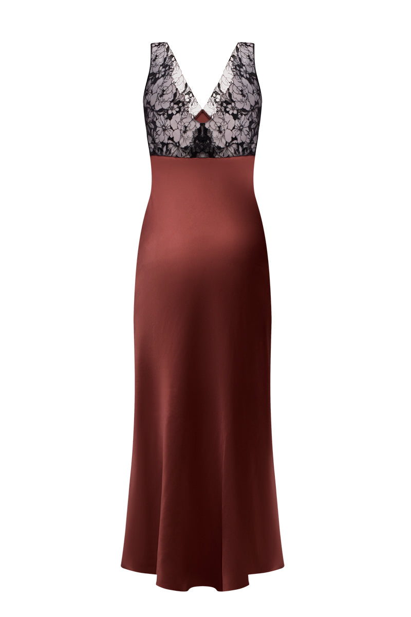 SHADOW DRESS IN CHOCOLATE BROWN - CULT MIA
