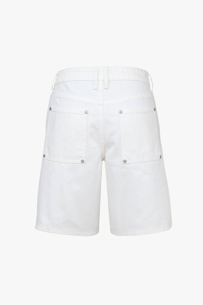 TT Studios Duke short in white St. shorts, lightweight fabric, casual fit, and classic design ideal for warm weather.