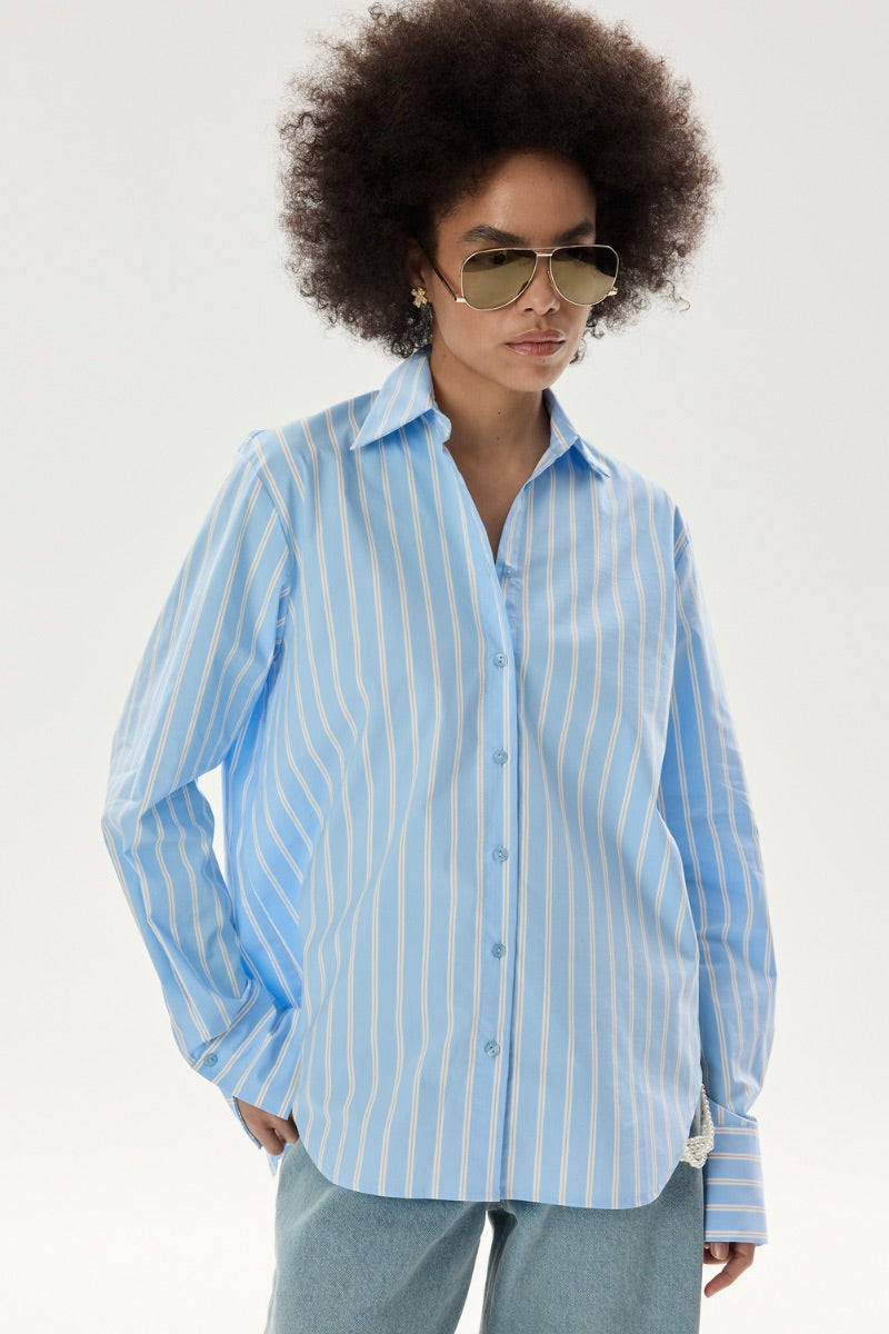 CHEMISE À RAYURES LUCA BLEU