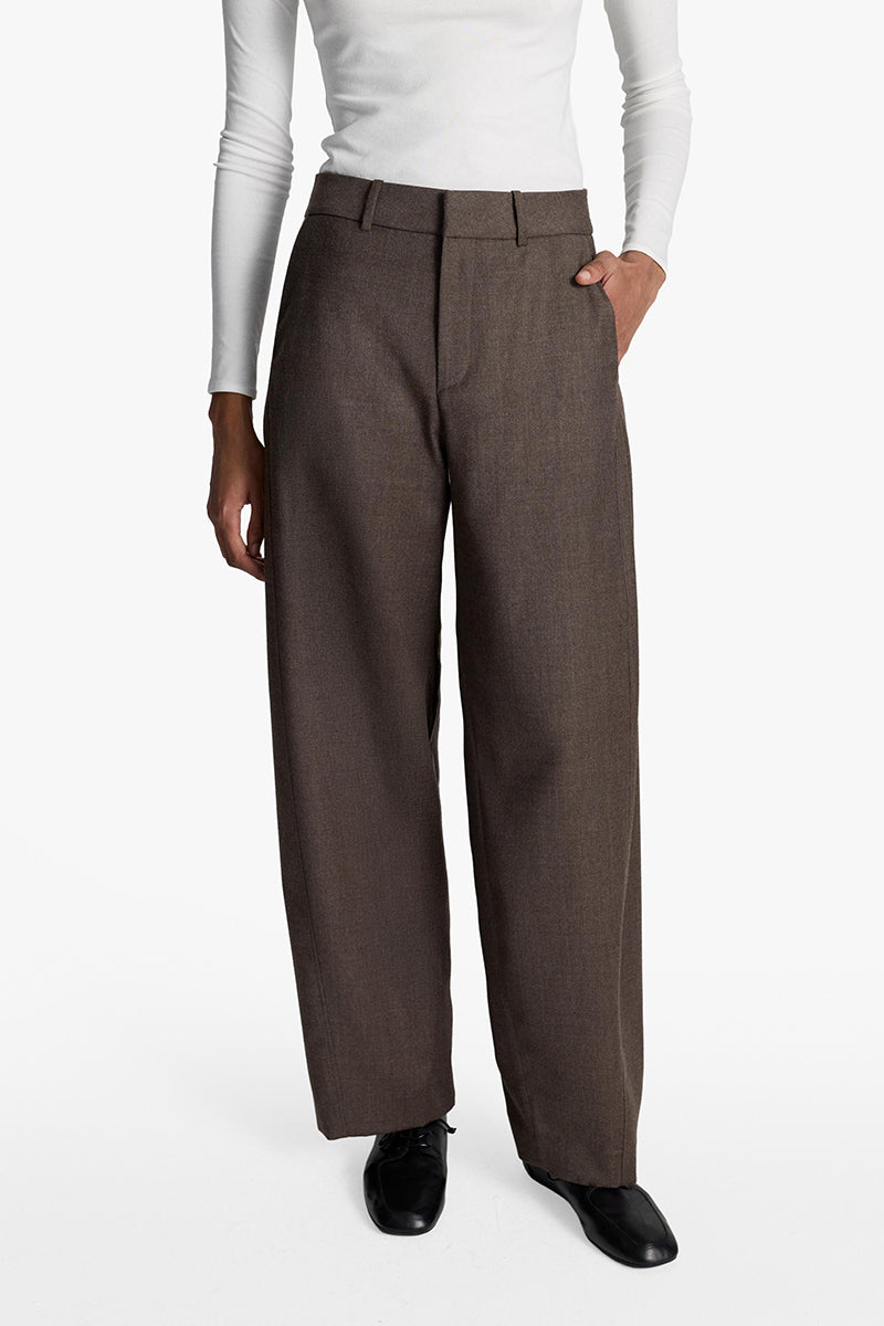 Acaria Studio Sahara Pants in Coffee, showcasing relaxed fit, soft fabric, and stylish design for casual wear.