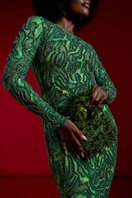 Onalaja ZUWA green maxi dress with flowing fabric and elegant design, perfect for summer or special occasions.