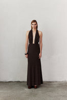 Nazlı Ceren INES Jersey Maxi Dress in Chocolate Chip featuring a flowing fabric and stylish design perfect for casual wear.