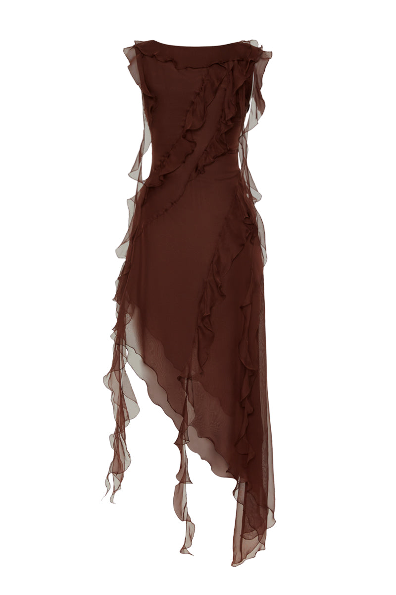 MIRAGE DRESS IN BROWN - CULT MIA