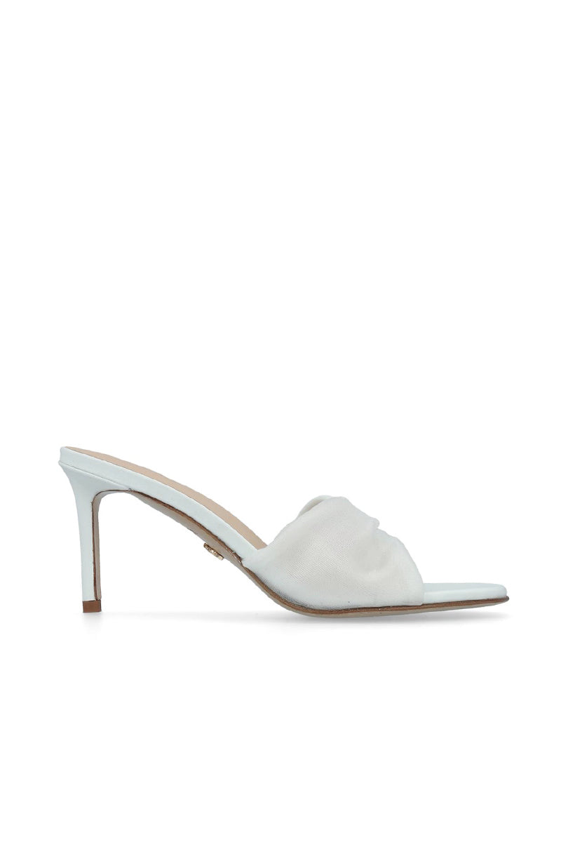 House of Atana Giro Heel in white, stylish high-heeled shoes with a sleek design and pointed toe, perfect for elegant occasions.