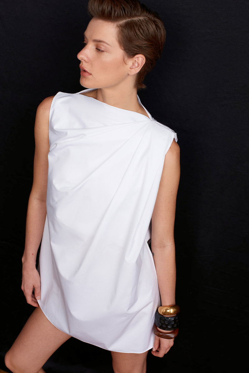 Acaria Studio ROMA MINI DRESS in vibrant fabric, featuring a stylish short length and modern design.