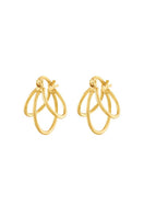 Sara Shala DANI yellow gold vermeil earrings with intricate design and dangling details, stylish and elegant jewelry accessory.