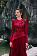 Lune De Soie Lumia silk co-ord set featuring a matching top and skirt in elegant silk fabric.