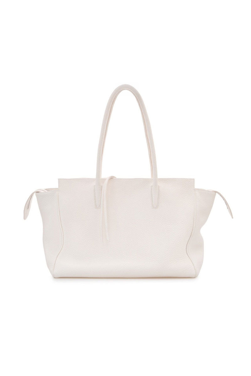 Off-white shoulder tote bag by Vikele Studio featuring a spacious design and stylish shoulder strap.