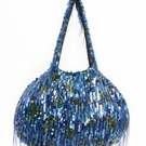 Blue Zari shoulder bag by Onalaja with intricate embroidery and a stylish design, perfect for casual or formal occasions.