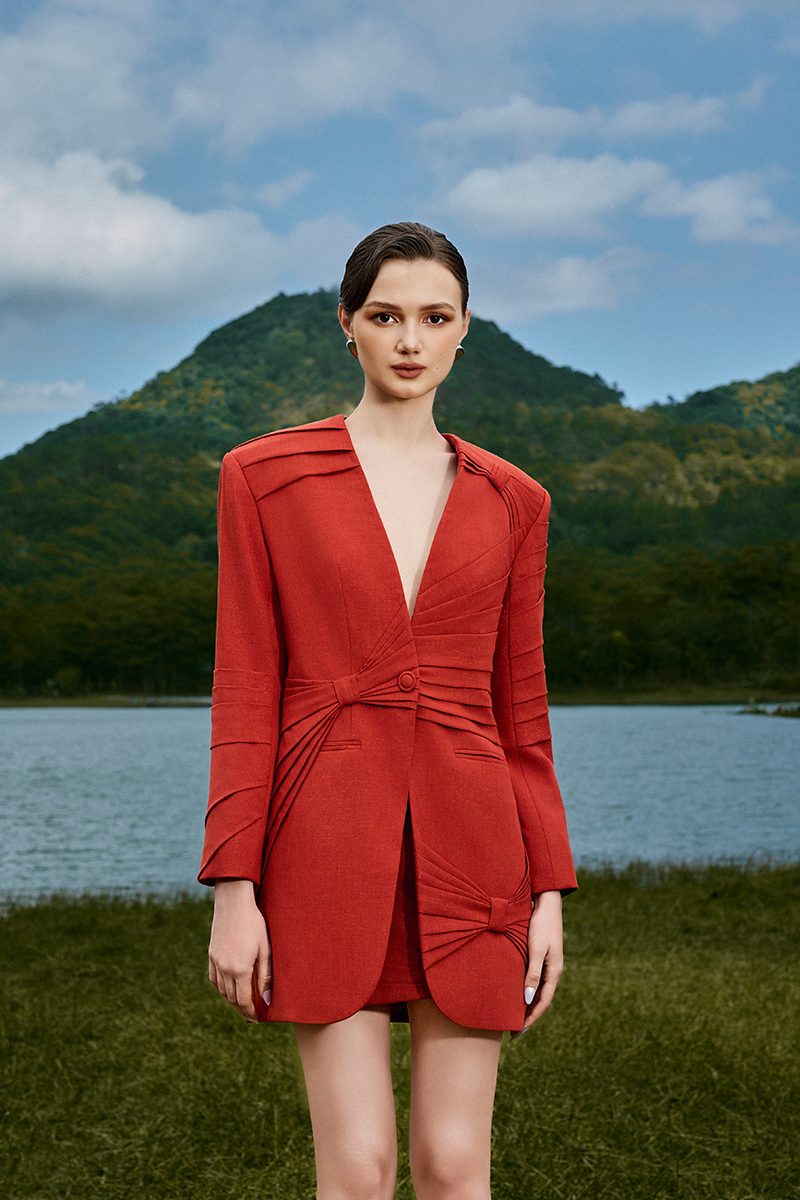 SARAH DARK ORANGE SUIT SET - CULT MIA