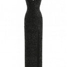 Kroon black gown by Khanum's featuring elegant fabric and flowing design, perfect for formal occasions.