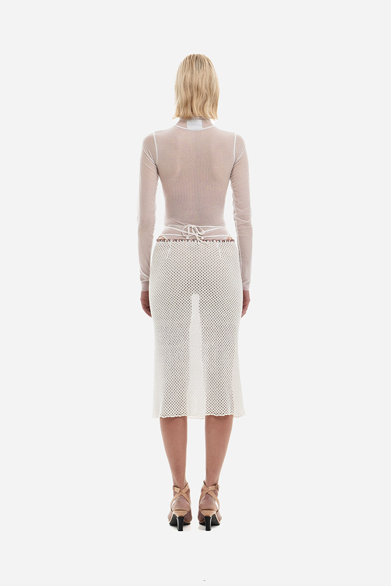 CROCHET KNITTED SKIRT IN WHITE - CULT MIA