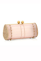 Pink Waiwai Rio BaoBa clutch bag with sleek design and compact size, perfect for stylish evening accessories.