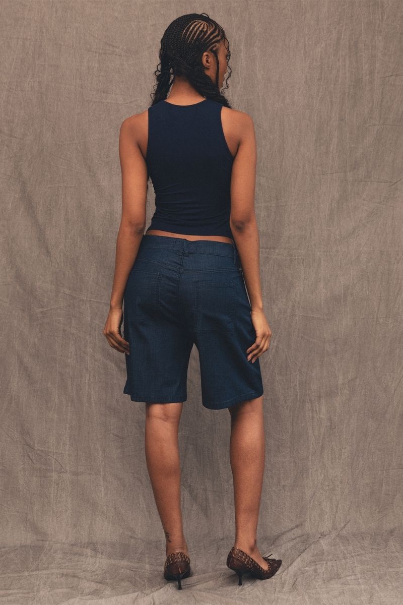 EMMA BLUE DENIM SHORTS - CULT MIA