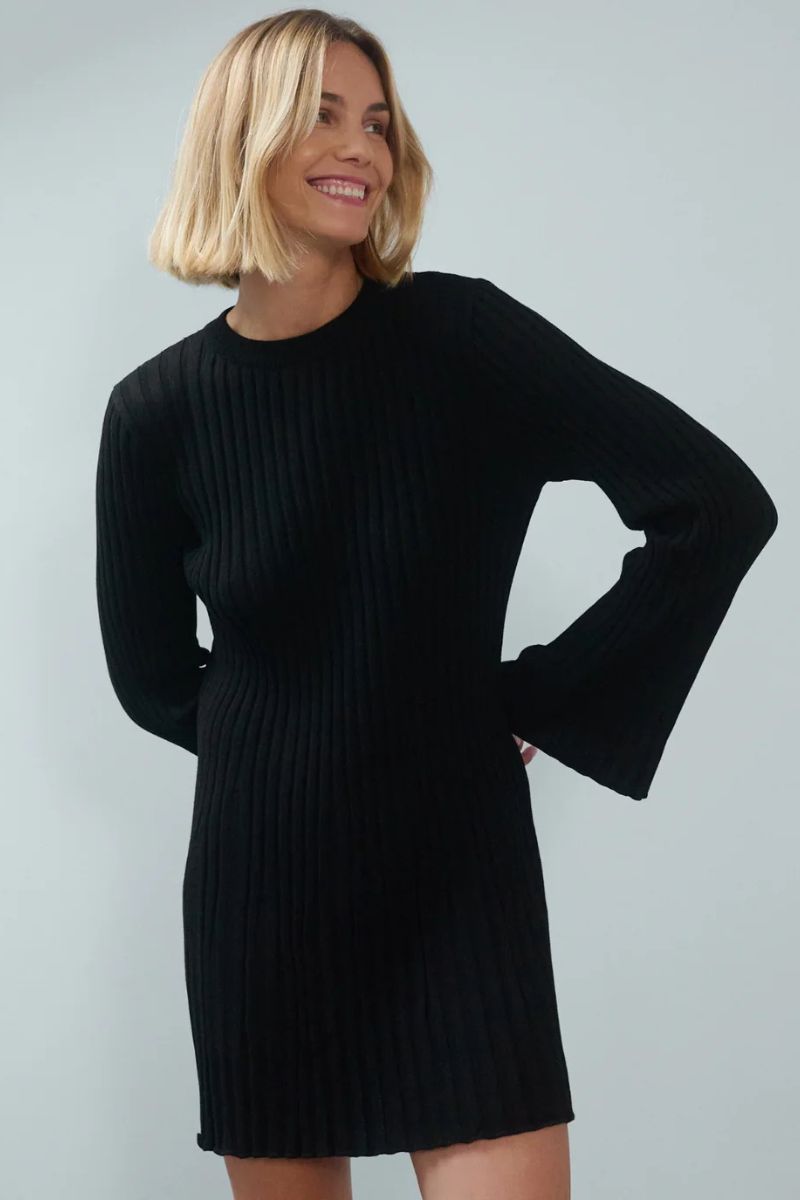 AUSRA MINI DRESS IN BLACK - CULT MIA