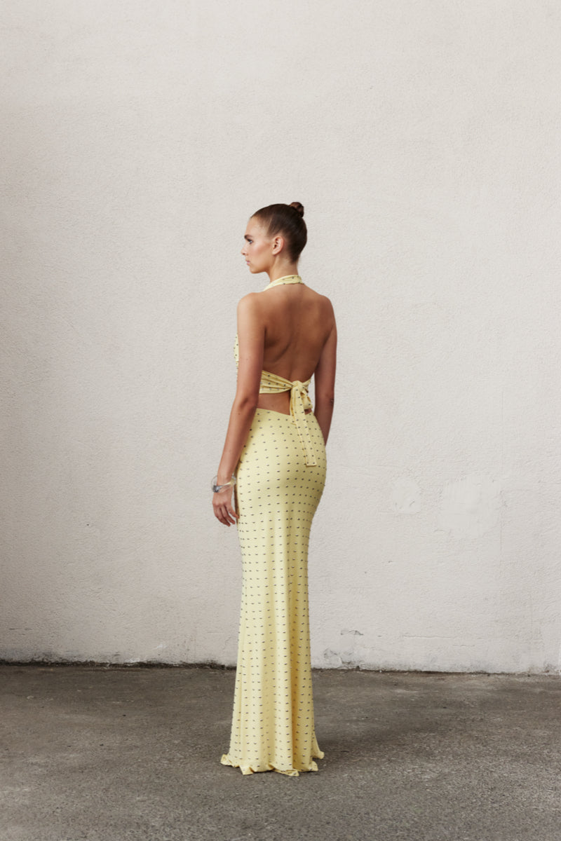 HALEY LONG JERSEY SKIRT IN LEMONADE | CULT MIA | Nazl Ceren HALEY LONG JERSEY SKIRT IN LEMONADE | CULT MIA | Nazl Ceren