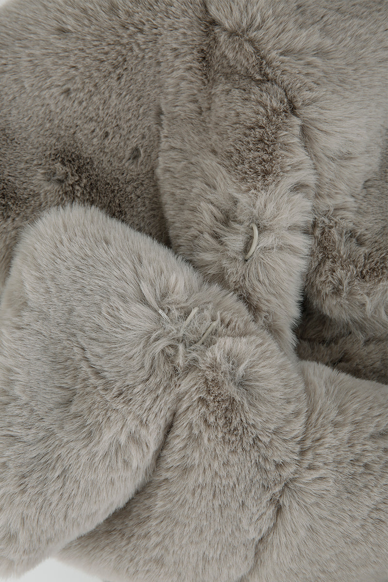 OVERSIZED SHEARLING COAT IN BROWN - CULT MIA