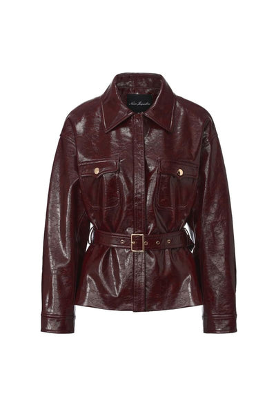 ISABELLA LEATHER JACKET IN CLARET | CULT MIA | Nana Jacqueline